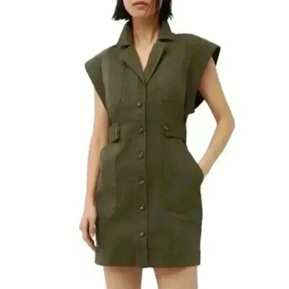 New NWT Veronica Beard Jax Dress in Army Green, Size 6 Retails $490 - Picture 1 of 6
